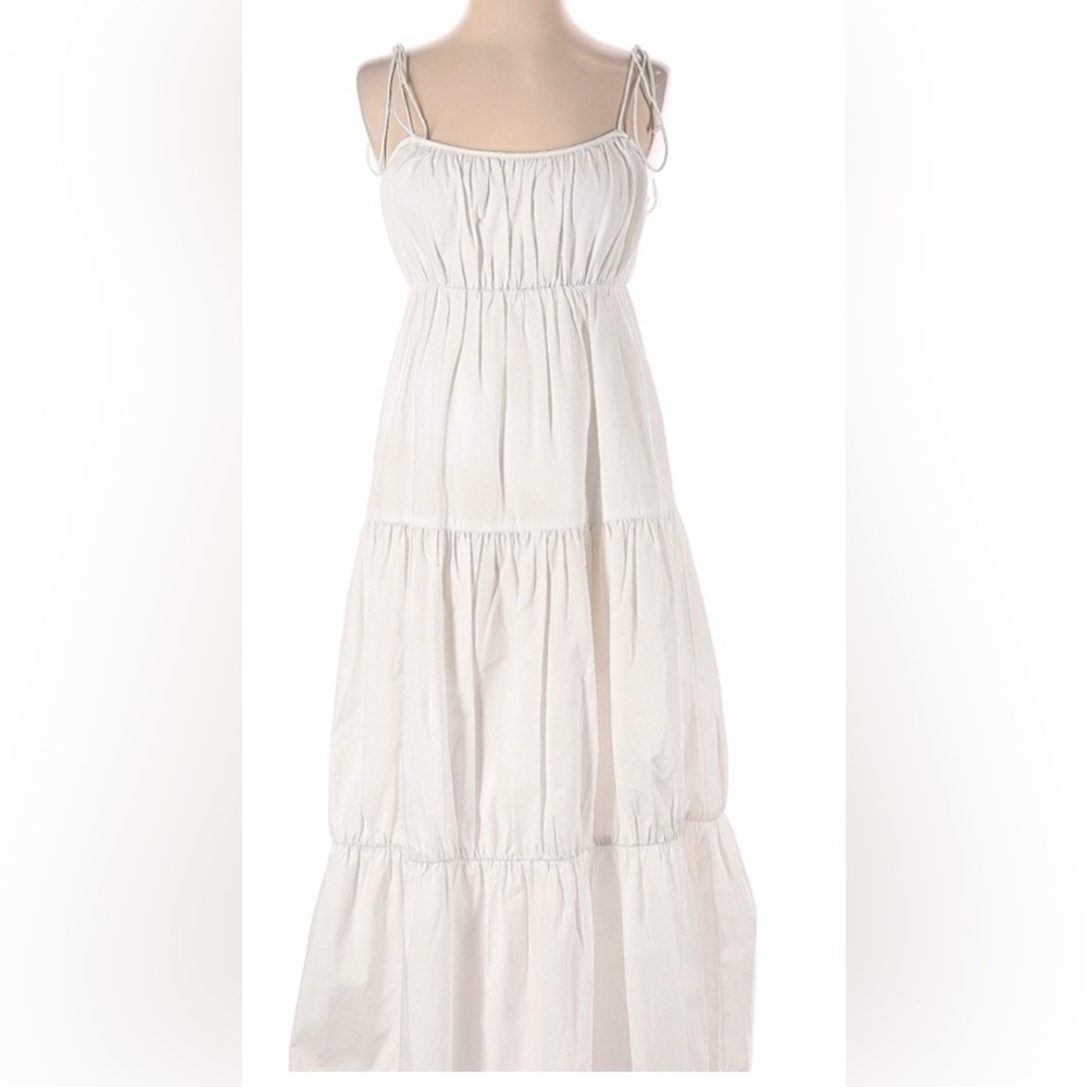 Lovers + Friends White Tiered Midi Dress Size Medium